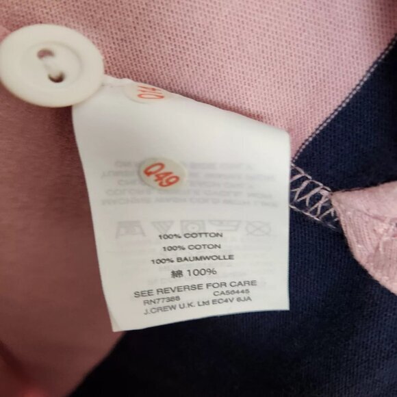 J Crew Always Rugby Dress NWT Women XXS Pink Navy Striped Long Sleeve J0518 - Picture 5 of 6